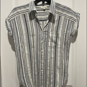 Max Studio Short Sleeve Button-Down Shirt, Sz L